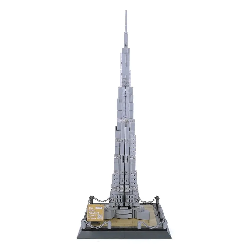 Wange 4222 عوالم الأطول معمارية برج خليفة في دبي نموذج ألعاب بلاستيك لتقوم بها بنفسك مكعبات بناء