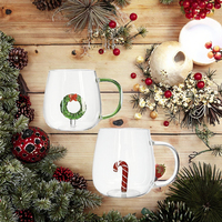 Mug à café en verre fait main, design classique en relief, avec couvercle, Ziyi QX-006, jetable, compatible lave-vaisselle et micro-ondes, couleur unie
