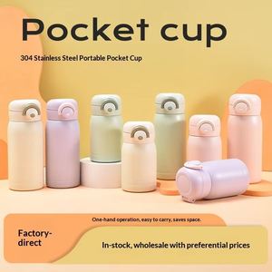 <b>Mini</b> Thermos 304 Stainless Steel Vacuum Pocket Cup Portable Lock Clip Straight Drinking Pop-Up Cup Water <b>Bottle</b> Tumbler - Product Image 3