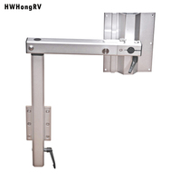 HWHongRV Pied de table vertical pliable à double rotation style Lagun réglable pour camping-car, caravane, bateau, marine, gain de place