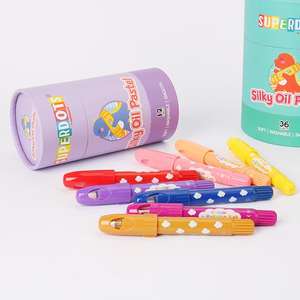 Jouets à dessin personnalisés, ensemble artistique de 12/24/36 couleurs, Non toxique, crayon Super coloré lavable à l'huile, Crayons à la <span class=keywords><strong>craie</strong></span> pour enfants, papeterie - Product Image 1