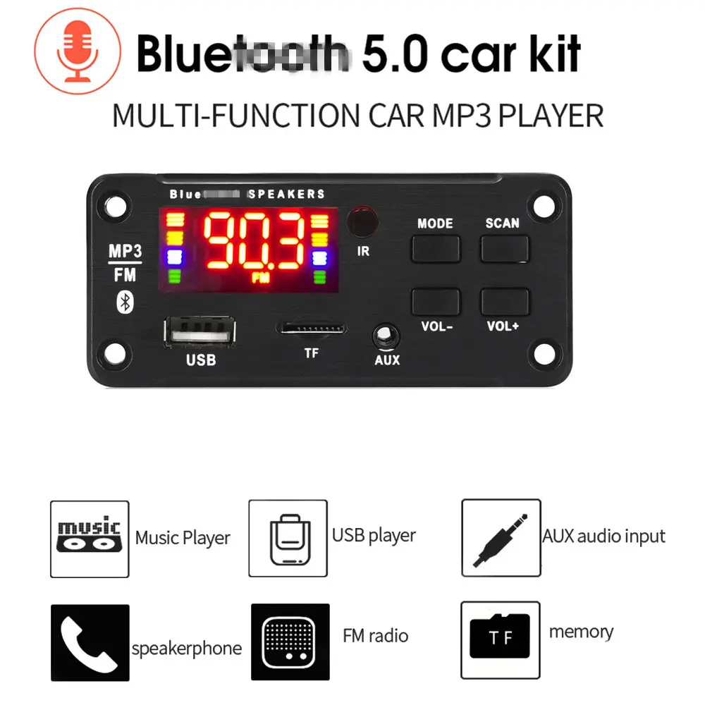 2*25W 50W amplificatore Audio per auto USB TF FM Radio modulo BT 12V MP3 WMA Decoder scheda lettore MP3 con telecomando