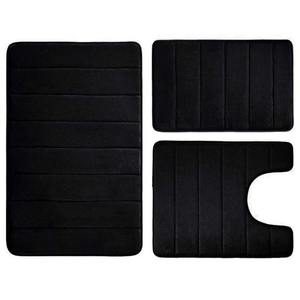 Juego de Alfombrillas de Baño Vast Ocean, 3 Piezas, Terciopelo Coral, Antideslizantes, Absorbentes, Diseño Moderno y Simple para Uso en el Suelo del Inodoro - Product Image 5