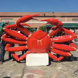 Große Krabben-Skulptur Meeresfrüchte-Statue Krabenfigur Dekoration für Strandpark