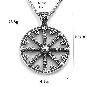 Men's Stainless Steel Pendant <b>Necklace</b> Geometric Design Nautical <b>Compass</b> Style Gift Jewelry for Clothing Matching - Product Image 5