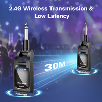 Factory Wholesale 2.4GHz Wireless Guitar Transmitter Receiver 6 Channel Wireless Guitar System for Guitar Bass Instruments