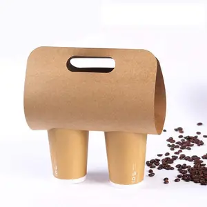 80mm Paper Coffee to Go Carrier Drink supporto da asporto vassoio da caffè usa e getta contiene 2 tazze porta il trasporto per bevande calde e fredde