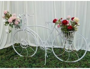 <span class=keywords><strong>Maceta</strong></span> de Bicicleta Blanca, Jardinera Decorativa de Metal, Soporte de Flores para Jardín de Bicicletas para Bodas - Product Image 5