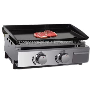 Matériel de restauration : Plaque de cuisson à gaz en fonte antiadhésive pour barbecue, viande (bœuf, porc) et hamburgers, compatible GPL - Product Image 2