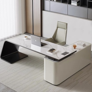 Arredamento per <span class=keywords><strong>Ufficio</strong></span> Domestico, Set <span class=keywords><strong>Scrivania</strong></span> di Lusso, Tavolo Direzionale Bianco, <span class=keywords><strong>Scrivania</strong></span> Moderna per Manager, CEO e Dirigenti - Product Image 1