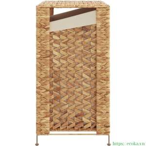 Panier à linge rectangulaire en jacinthe d'eau naturelle fait main avec couvercle, tissé à la main au Vietnam, prix de gros - Product Image 3