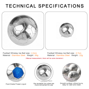 Ensemble de whisky le plus populaire : Nouveauté – Design sphères de football avec une boule de whisky glacée en forme de ballon de football pour les matchs de football - Product Image 4