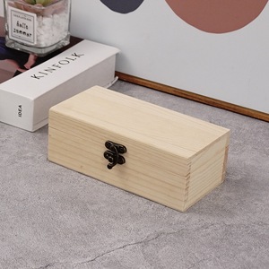 Caja de madera rectangular de pino para un solo frasco de aceite esencial con tapa para tienda de belleza - Product Image 3