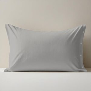 Pillowcase 100% Cotton Grey UK Size 50X75Cm - Product Image 1