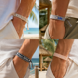 Pulsera de Borlas Bordada Personalizada, Banda de <span class=keywords><strong>Amistad</strong></span> Tejida Ajustable con Logotipo Personalizado para Eventos Corporativos, Promociones - Product Image 3