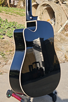 Guitare acoustique électrique à 12 cordes Aiersi Factory, couleur noire, 41 pouces, table en épicéa contreplaqué, fond et côtés en acajou