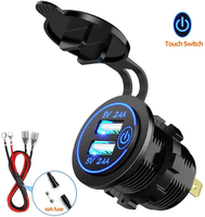 Chargeur rapide double USB 12V 4.2A avec interrupteur, prise de courant, adaptateur étanche, double ports USB pour bateau, camping-car, moto