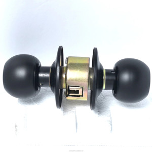 Cerradura de Puerta con Perilla Esférica/Cilíndrica, Modelo 587 Negro, Antirrobo, para Inmobiliarias, con Botón, Resistente al Agua, Personalizable OEM/ODM - Product Image 6