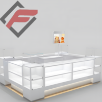 Vitrine de présentation de bijoux de luxe moderne personnalisée avec écran LED, comptoir de magasin, matériau MDF, dimensions 1500 mm, utilisation en supermarché
