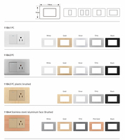 Enchufe de Pared Multifuncional Negro Serie TEP 118 con Interruptor, Panel de PC, Tipo Americano, Interruptor de Luz Simple o Doble