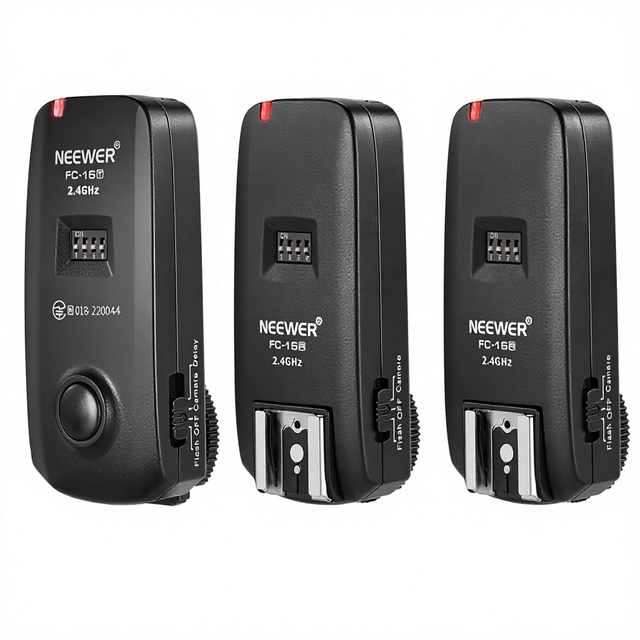 NEEWER FC-16 2.4G Wireless Camera Shutter Studio Flash Trigger with Two Receivers for Camera