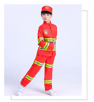 Costume de pompier pour enfants pompier semblant jeu de rôle Kit d'habillage pour enfants tenue de chef des pompiers avec accessoires
