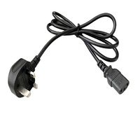 Câble d'alimentation AC H05VV-F 3x1.5mm2 1.5m Noir, prise britannique standard 3 broches vers IEC320 C13, utilisation intérieure et pour ordinateur