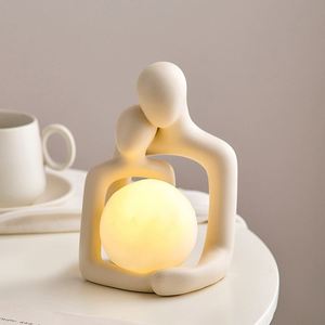 Figuritas de lámpara de pareja de cerámica personalizadas-escultura de arte abstracto para decoración moderna, regalo para aniversario, dormitorio, Oficina - Product Image 4