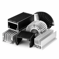 Dissipateur thermique en aluminium usiné sur mesure par CNC, extrusion anodisée pour alimentation électrique, amplificateur, OEM