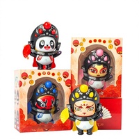 Masque d'opéra du Sichuan de style chinois soigneusement sélectionné, poupée à visages interchangeables en plastique, jouet culturel traditionnel pour enfants, coloré