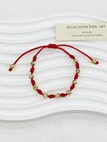 Bracelets en cordon rouge tendance pour femmes, plaqués or, avec breloques cœur et croix, chaîne réglable, bijoux porte-bonheur, ensembles cadeaux
