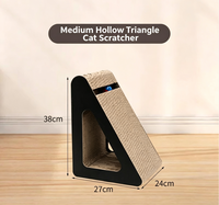 Planche à gratter triangulaire pour chat, personnalisée, écologique, OEM/ODM, en forme de prisme triangulaire, en carton ondulé, grattoir pour animaux de compagnie