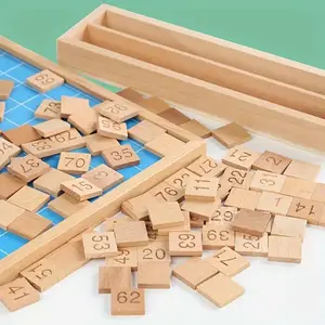 Numbers 1-100 Wooden Cognitive Board Montessori Math Enlightenment Teaching Aids Wooden Educational Toys For Kids