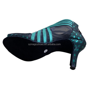Chaussures de danse personnalisées à talons hauts Peep Toe Bottes pour femmes Paon - Product Image 6