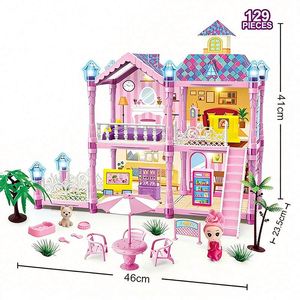 ชุดบ้านตุ๊กตาจิ๋ว DIY พร้อมประกอบ ชุดจำลองสถาปัตยกรรมบ้านจิ๋ว ตัวต่อพลาสติก ของขวัญสำหรับผู้ใหญ่ ของเล่นเฟอร์นิเจอร์ - Product Image 6