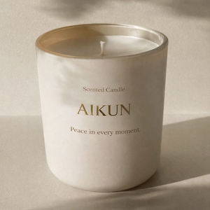 AIKUN Custom Logo Eco Friendly Glass Candle Aromatherapy Candle Fragrance Candle For Wedding Gift OEM ODM - Product Image 2
