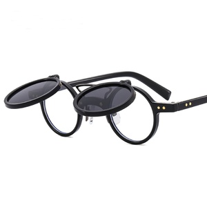 Classic Round Clip-On Unisex Metal Frame <b>Sunglasses</b> <b>with</b> UV400 Lenses Custom Logo 10 Colors Available - Product Image 3