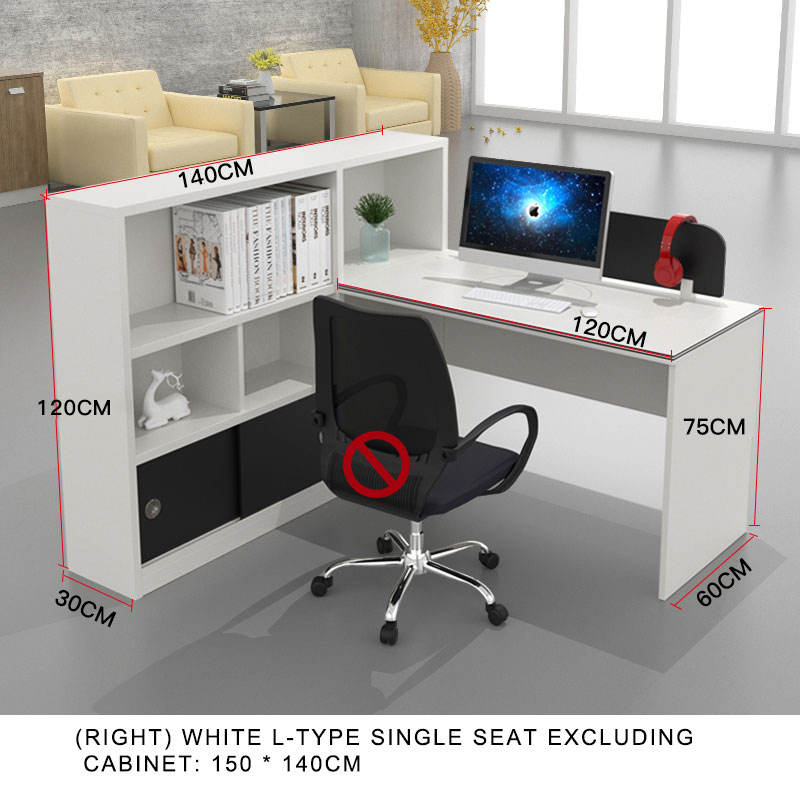 (สีขาวและสีดำ) ไม่รวมลิ้นชักและเก้าอี้ (ตู้ซ้าย)