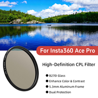Filtre polarisant circulaire 49mm et filtre de protection UV et ensemble d'adaptateurs annulaires Jeu de filtres HD CPL/UV pour objectif d'appareil photo Insta360 Ace Pro