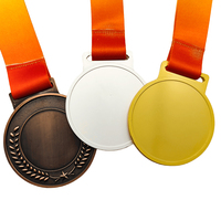 Médailles vierges en aluminium pour sublimation et gravure laser, personnalisables pour le sport, les cadeaux scolaires et de remise de diplôme, commémoratives émaillées et portables