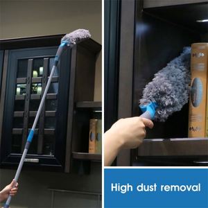 Escoba 3 en 1 con Sistema de Clic, Mango Largo de Plástico, Limpiador de Ventanas con Goma, Plumero de Microfibra, Herramienta de Limpieza para el Hogar - Product Image 6