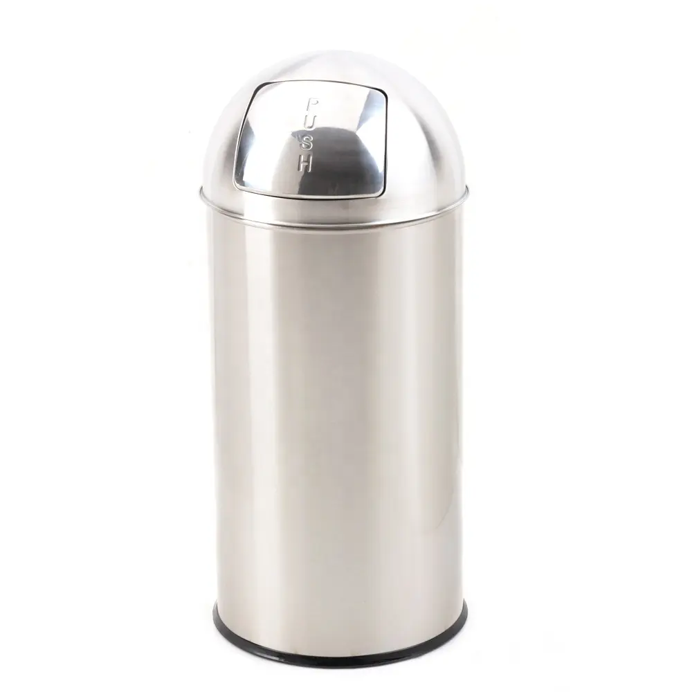 O-Cleaning 35L Acero inoxidable Push Door Bullet Reciclar basura/cubo de basura/Papelera para hotel/oficina/hogar/Cocina/aeropuerto/CENTRO COMERCIAL