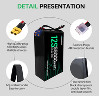 Batterie lithium-ion à semi-conducteurs haute capacité 274Wh/kg 64000mAh 55000mAh 6S/12S 10C pour drones à voilure fixe et aéronefs EVTOL