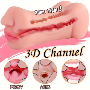 男性手淫者阴道肛门口交真深喉3合1手淫口袋阴部性玩具男性真实阴道 - Product Image 6