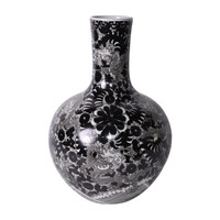 Vase en porcelaine noir et blanc moderne avec motif de dragon pour la décoration de la maison orientale