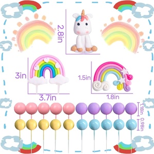 Ensemble de décoration de gâteau d'<span class=keywords><strong>anniversaire</strong></span> licorne <span class=keywords><strong>arc</strong></span>-<span class=keywords><strong>en</strong></span>-<span class=keywords><strong>ciel</strong></span> 23 pièces décorations de boule de gâteau accessoires décoratifs de gâteau pour les fêtes d'<span class=keywords><strong>anniversaire</strong></span> - Product Image 3
