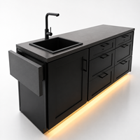 Meubles de camping-car modulaires personnalisés entièrement en aluminium, armoire de cuisine en aluminium gain de place pour la conversion de fourgon aménagé