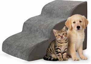 <span class=keywords><strong>Rampe</strong></span> réglable à 3 marches <span class=keywords><strong>pour</strong></span> chiens et chats avec design en mousse antidérapante pliable <span class=keywords><strong>pour</strong></span> petits animaux âgés - Lavable et facile à utiliser - Product Image 2