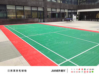 Revêtement de sol pour terrains de sport en plein air, dalles en plastique PP emboîtables, antidérapantes, imperméables, écologiques, modulaires, portables pour le badminton