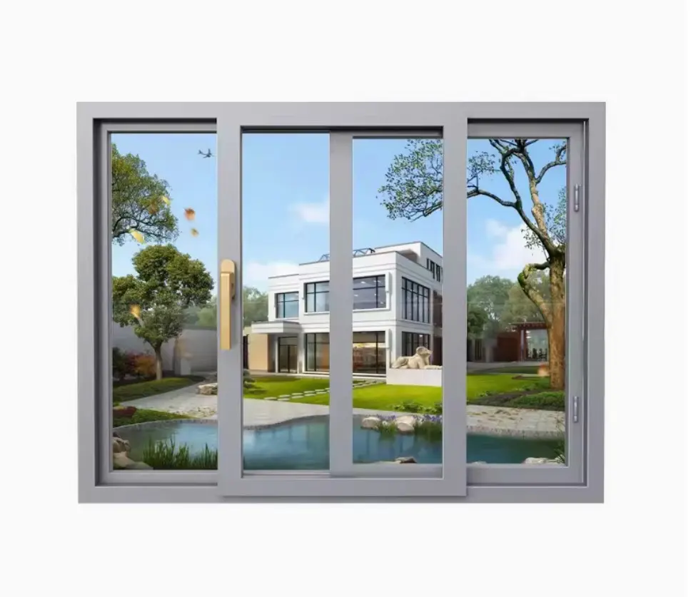 Wholesale, Silent, Windproof, Double-layer Tempered Glass, Tempered Glass Windows, Sliding Windows, Modern PVC Swing Plastic